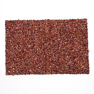 Synthetic Goldstone & Seed Beads Self-Adhesive Patches, Appliques, Costume Accessories, for Clothes, Bag Pants, Shoes, Cellphone Case, Sienna, 31.7x21x0.4cm(DIY-WH0188-10B)