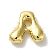 Rack Plating Brass Beads, Cadmium Free & Lead Free, Long-Lasting Plated, Real 18K Gold Plated, Letter A, 20.5x21x6mm, Hole: 2mm(KK-R158-17A-G)