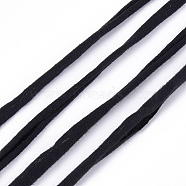 Polyester Cords, Black, 20~25mm, about 31.16~32.8 yards(28.5~30m)/roll(OCOR-S122-02A)