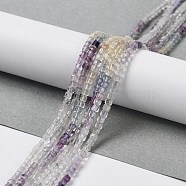 Natural Fluorite Beads Strands, Faceted, Cube, 2x2x2mm, Hole: 0.5mm, about 178~180pcs/strand, 15.55''(39.5cm)(G-D080-B01)
