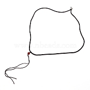 Nylon Pendant Cord Loops, with Slide Glass Bead, Coconut Brown, 445~477x2mm(NWIR-WH0012-02B)