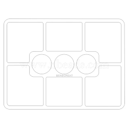 Rectangle 9 Pocket Acrylic Tray Router Templates for Woodworking, DIY Wood Craft Tools, Clear, 285x380x4mm(FIND-WH0420-59)