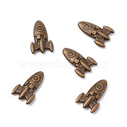 Zinc Alloy Cabochons, for DIY Crystal Epoxy Resin Material Filling, Rocket, Antique Bronze, 10x6x2mm, about 100pcs/bag(PALLOY-WH0036-25AB)