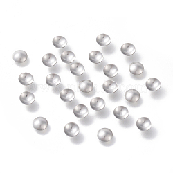 316 Surgical Stainless Steel Caps, Half Round, Stainless Steel Color, 6x2mm(STAS-L203-46A)