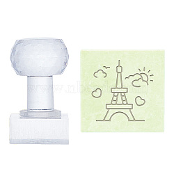 Clear Acrylic Soap Stamps, DIY Soap Molds Supplies, Rectangle, Eiffel Tower, 60x34x37mm, Pattern: 33x33mm(DIY-WH0438-014)