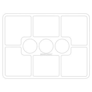 Rectangle 9 Pocket Acrylic Tray Router Templates for Woodworking, DIY Wood Craft Tools, Clear, 285x380x4mm