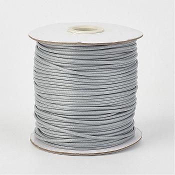 Eco-Friendly Korean Waxed Polyester Cord, Light Grey, 1mm, about 169.51~174.98 Yards(155~160m)/Roll