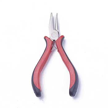 Carbon Steel Jewelry Pliers for Jewelry Making Supplies, Round Nose Pliers, Wire Looping Pliers, Ferronickel, Red & Black, 13.5cm