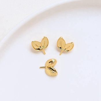 Brass Leaf Pins, for Baroque Pearl Making, Golden, 11x7mm