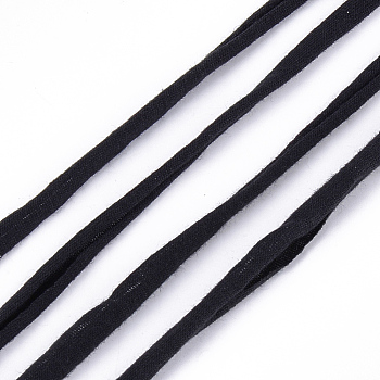 Polyester Cords, Black, 20~25mm, about 31.16~32.8 yards(28.5~30m)/roll