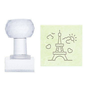 Clear Acrylic Soap Stamps, DIY Soap Molds Supplies, Rectangle, Eiffel Tower, 60x34x37mm, Pattern: 33x33mm