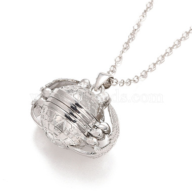 Alloy Multi Picture Photo Ball with Wings Locket Pendant Necklace for Women(NJEW-M191-01P)-2