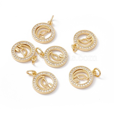 Rack Plating Brass Micro Pave Clear Cubic Zirconia Pendants(ZIRC-C040-04G)-4