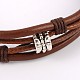 Bracelets à rangs multiples avec cordon en cuir de vachette(BJEW-JB01734)-2