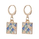6 Pairs 6 Styles Square & Triangle & Flat Round Alloy Enamel Dangle Leverback Earrings(EJEW-JE05239)-2
