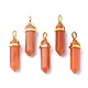 Natural Red Aventurine Pointed Pendants(G-G025-01G-02)-1