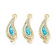 Rack Plating Brass Micro Pave Clear Cubic Zirconia Connector Charms(KK-C041-30G)-1