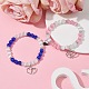 2Pcs 2 Color Valentine's Day Cat Eye Round Beaded Stretch Bracelets Set(BJEW-TA00432)-2