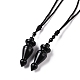 Gemstone Pendulum Shape Pendant Necklace with Nylon Cord for Women(G-A210-07)-2