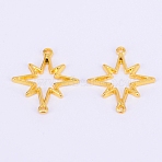 Alloy Open Back Bezel Pendants, For DIY UV Resin, Epoxy Resin, Pressed Flower Jewelry, Twinkling Star, Golden, 24x20.5x1.5mm, Hole: 1mm(PALLOY-WH0071-24G)