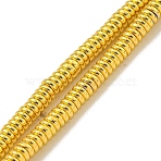 Electroplated Synthetic Non-Magnetic Hematite Beads Strands, Rondelle, Golden Plated, 2x1mm, Hole: 0.9mm, about 392pcs/strand, 15.79''(40.1cm)(G-I360-C01-01)