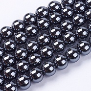 Non-Magnetic Synthetic Hematite Beads Strands, Grade AA, Round, Black, Black, 10mm, Hole: 1.8~2mm, about 42pcs/strand(G-H1623-10mm-1)