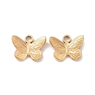 Ion Plating(IP) 304 Stainless Steel Charms, Butterfly, Golden, 12x15x3mm, Hole: 2mm(STAS-C059-04G)
