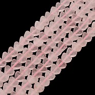 Natural Rose Quartz Beads Strands, Heart, 7~7.5mm, Hole: 0.6mm, about 62pcs/strand, 14.80''~15''(37.6~38.1cm)(G-M403-A06)