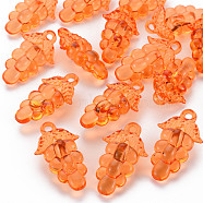 Autumn Theme Transparent Acrylic Beads, Grape, Coral, 46x27x16.5mm, Hole: 3.5mm, about 101pcs/500g(TACR-S154-60B-921)