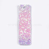 PU Leather Big Pendants, with Sequins, Rectangle, Colorful, 60x15x2mm, Hole: 3mm(FIND-S299-31B)