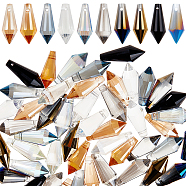 AHADERMAKER 60pcs 10 colors Electroplated Glass Pendants, Bullet, Mixed Color, 20x8x8mm, Hole: 1.2mm, 6pcs/color(EGLA-GA0001-07)