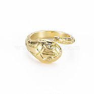 Snake Shape Rack Plating Alloy Cuff Rings, Open Rings, Cadmium Free & Lead Free, Light Gold, US Size 7 1/2(17.7mm)(RJEW-Q163-009A-RS)