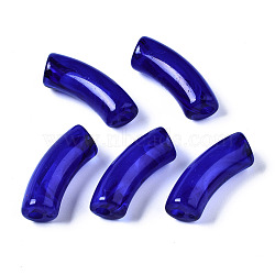 Acrylic Beads, Imitation Gemstone, Curved Tube, Blue, 34.5x13x11mm, Hole: 3.5mm(X1-SACR-S678-088)
