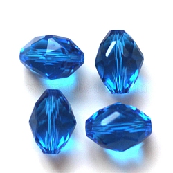 Imitation Austrian Crystal Beads, Grade AAA, Faceted, Oval, Dodger Blue, 8x6mm, Hole: 0.7~0.9mm(SWAR-F071-9x6mm-25)