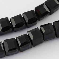 Glass Bead Strands, Faceted, Cube, Black, 3~3.5x3~3.5x3~3.5mm, Hole: 1mm, 95~98pcs/strand, 10.62~11.02 inch(27~28cm)(GLAA-R041-3x3mm-20)