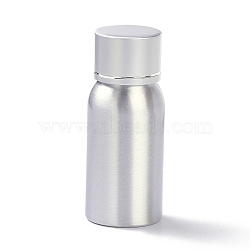 Column Aluminum Spray Bottles, Refillable Bottle, for Skin Care Refillable Bottle, Platinum, 3.2x7.8cm, Hole: 18mm, Capacity: 30ml(1.01fl. oz)(MRMJ-K013-04)