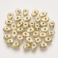 CCB Plastic Beads, Teardrop, Golden, 7x4.5x3.5mm, Hole: 1.2mm, about 270pcs/20g(X-CCB-T011-13G)
