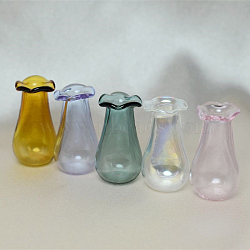 Miniature Glass Vase Ornaments, Micro Toys Dollhouse Accessories Pretending Prop Decorations, Lavender Blush, 28x16mm(BOTT-PW0002-082F)