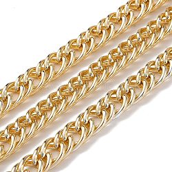 Oxidation Aluminum Rope Chains, Unwelded, with Spool, Golden, 14x9.5x2mm, about 65.62 Feet(20m)/Roll(CHA-E003-01G)