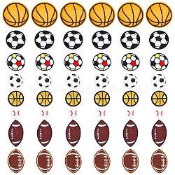 Elite 48Pcs 8 Style Computerized Embroidery Cloth Iron On/Sew On Patches, Costume Accessories, Appliques, Ball Theme, Mixed Color, 22~60x22~61.5x1~2mm, 6pcs/style(DIY-PH0006-79)