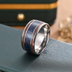 Stainless Steel Finger Rings, Wide Band Rings for Men, Dragon, Inner Diameter: 18.4mm(PW-WG46706-12)