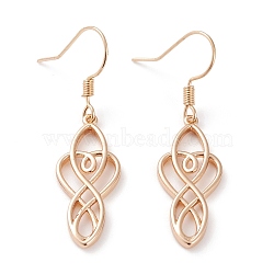 Brass Dangle Earrings, Trinity Knot/Triquetra, Golden, 40mm, Pin: 0.6mm(EJEW-B002-03G)