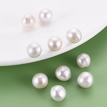 Natural Baroque Pearl Keshi Pearl Beads, Cultured Freshwater Pearl, No Hole/Undrilled, Nuggets, Seashell Color, 10~12x10~11mm