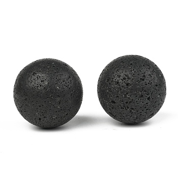 Natural Lava Rock Beads, No Hole/Undrilled, Round, for Cage Pendant Necklace Making, 50mm