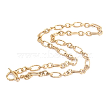 Ion Plating(IP) 304 Stainless Steel Figaro Chain Necklaces(NJEW-O124-03G)-2