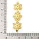 Brass Pave Clear Cubic Zirconia Three Flower Links Connector Charms(KK-P277-61G)-3