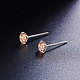 SHEGRACE Rhodium Plated 925 Sterling Silver Four Pronged Ear Studs(JE420E-02)-3