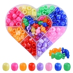 156Pcs 9 Style Acrylic European Beads, Imitation Gemstone, Large Hole Beads, Barrel, Mixed Color, 11.5x11mm, Hole: 6mm(MACR-YW0001-68)