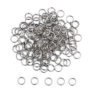 304 Stainless Steel Split Rings, Double Loops Jump Rings, Stainless Steel Color, 8x1.5mm(STAS-M216-09)