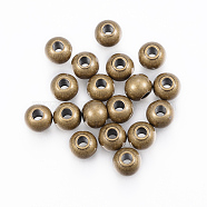 304 Stainless Steel Beads, Round, Antique Bronze, 4x3mm, Hole: 2mm(STAS-H394-4mm-15AB)